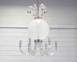 A Venini glass six-branch ceiling light,