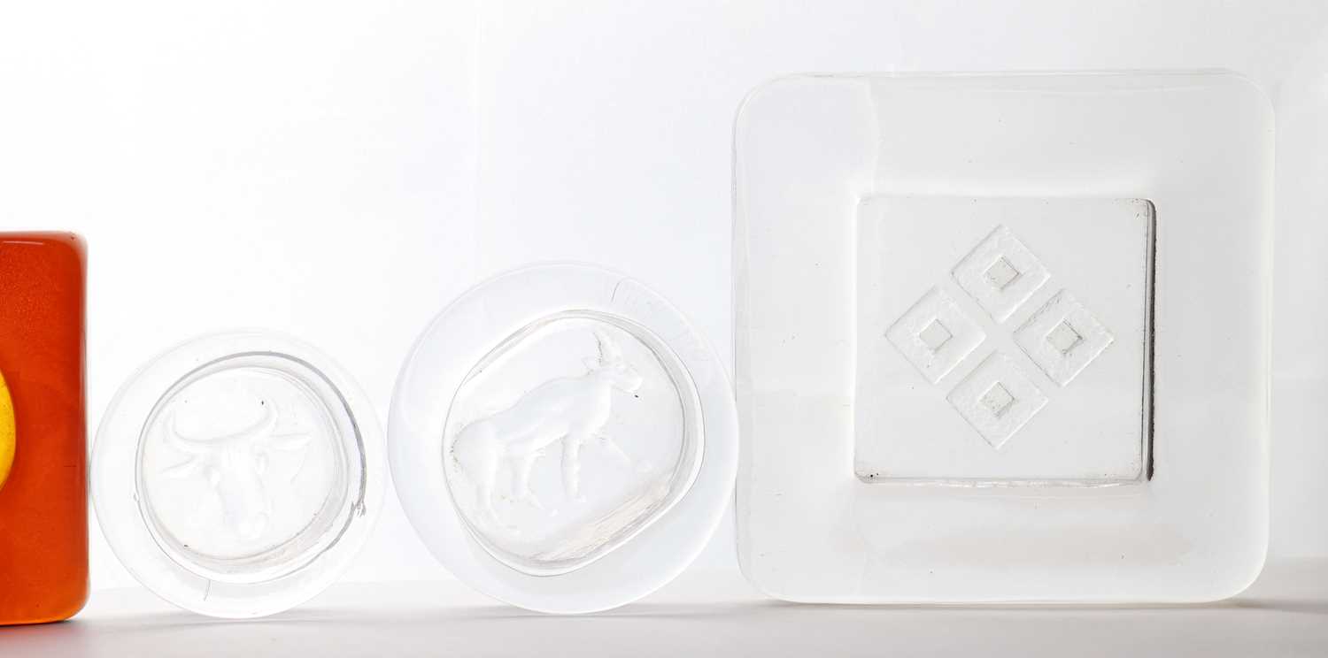A group of Boda glass dishes or ashtrays, - Image 3 of 4