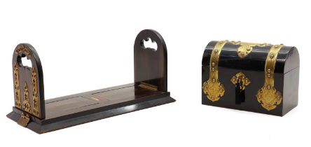 A Victorian ebonised stationery casket