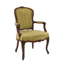 A mahogany open armchair,