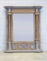 A large overmantel mirror,