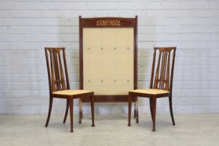 A pair of inlaid hall chairs,