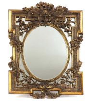 A modern gilt framed mirror,