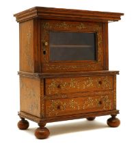 A miniature Anglo-Indian hardwood cabinet,