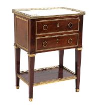 A Louis XVI style mahogany and gilt metal mounted commode,