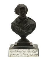 A small Victorian bronze bust,