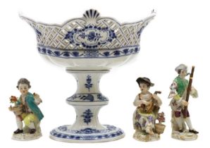 A group of three Meissen porcelain figures