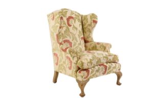 A wingback armchair