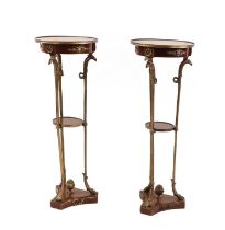 A pair of French style mahogany gueridon