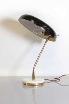 An Italian brass and marble desk lamp,