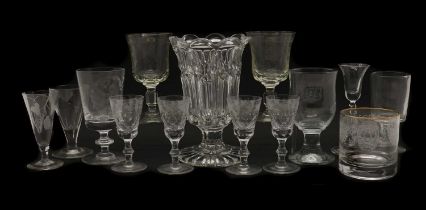 A set of four toasting glasses,