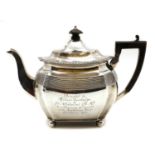 A silver teapot