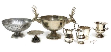 A collection of modern silver plated and chrome plated wares,
