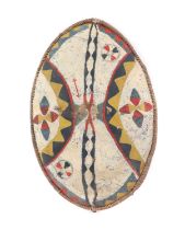 A Massai painted hide shield