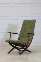 A German teak and mahogany lounge chair,