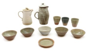 A collection of Leach studio pottery,