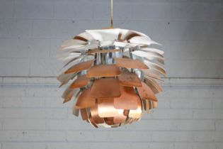 A Danish copper finish 'Artichoke' pendant light,