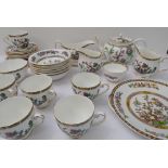 A six-place mixed makers tea-service in the Indian Tree pattern: 6 Royal Grafton cups and saucers,