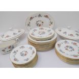 A 40-piece Royal Doulton & Co. 'Madrigal' fine bone china part dinner set: 12 x 17 cm, 8 x 20.5