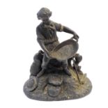 'The Harvest' - a late 19th century Victorian bronzed-spelter figure modelled as a farmer with