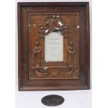 A Memorial Plaque to Bernard Roffey and an associated oak-framed plaster plaque (54 x 44.5 cm) (A/F)