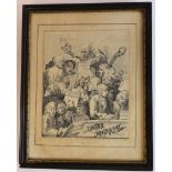 After William Hogarth - 'A Chorus of Singers', retitled in ink lower right 'The Chorus by