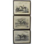 A series of three mid-19th century monochrome prints, St. Leger winners: 1. after J. Ferneley - '