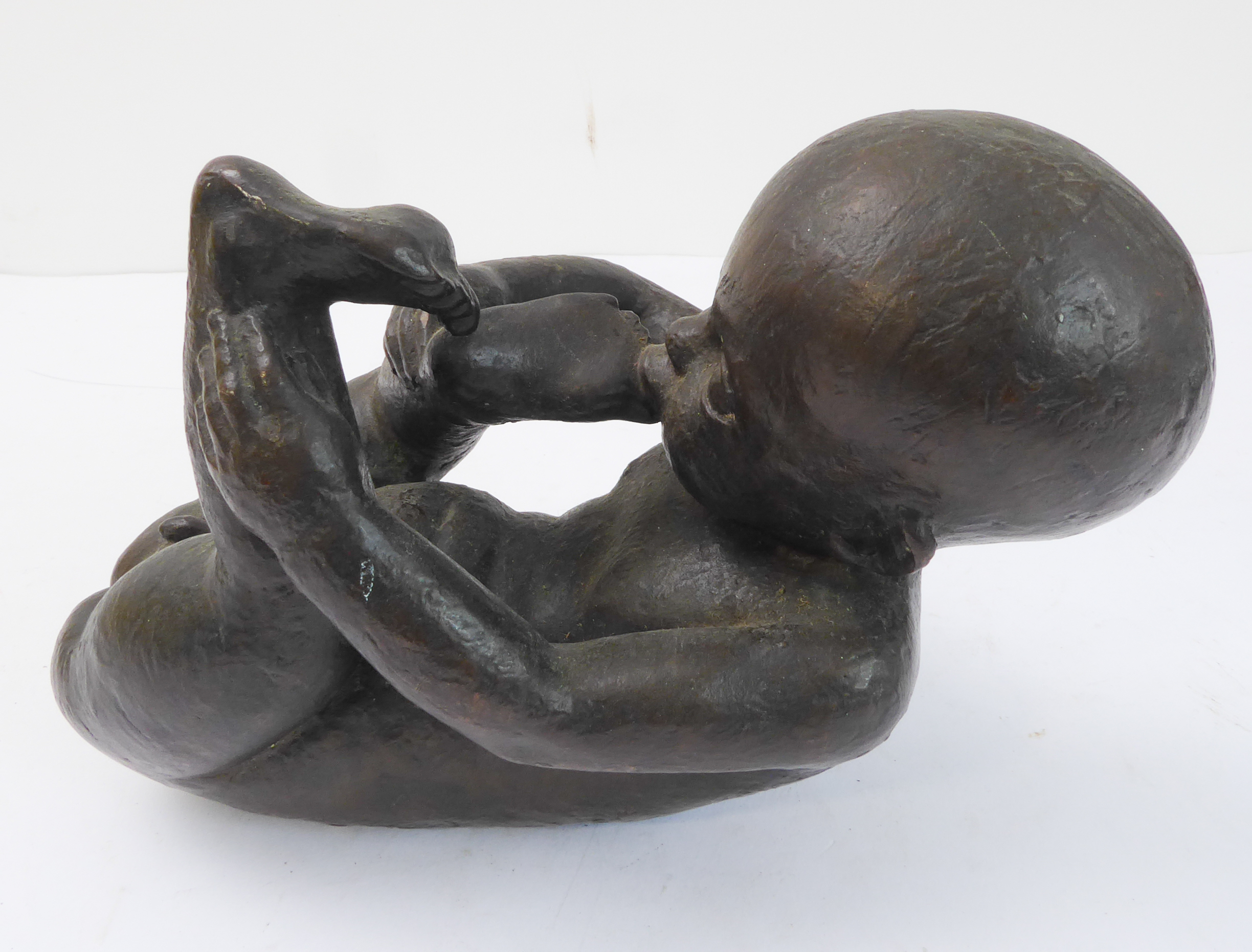 HERMANN LICKFELD (1898-1941) : an interesting bronze sculpture of a nude male infant, signed on - Image 2 of 6
