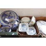 A large quantity of ceramics to include: Five pieces of 20th century Mason's Ironstone blue and