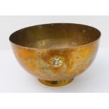 TO BE SOLD ON BEHALF OF SAM PILCHER TRUST An early 20th century circular brass bowl with applied