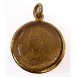 TO BE SOLD ON BEHALF OF SUE RYDER CARE A late 19th century veiled head half sovereign dated 1897: