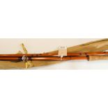 Vintage four piece cane fishing rod by Sharpe of Aberdeen, signed "The Aberdeen" with cloth case.