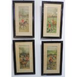 A set of four early 20th century hunting prints: 'The Meet', 'Breaking Cover', 'Full Cry' and 'The