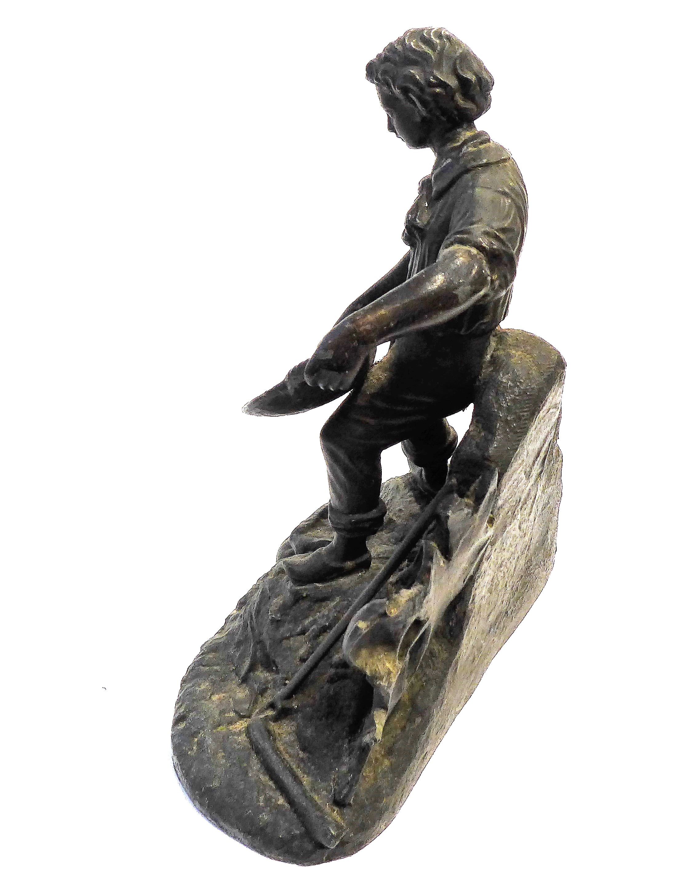 'The Harvest' - a late 19th century Victorian bronzed-spelter figure modelled as a farmer with - Image 3 of 3