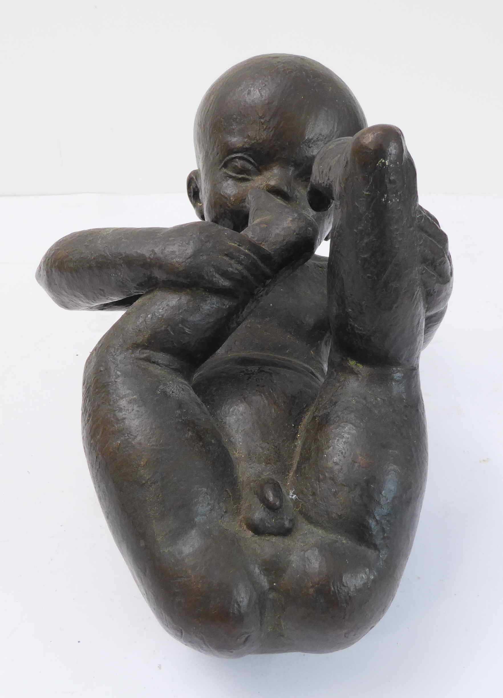 HERMANN LICKFELD (1898-1941) : an interesting bronze sculpture of a nude male infant, signed on - Image 3 of 6