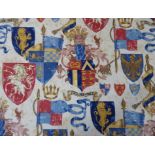 Two pairs of cotton curtains in a striking heraldic pattern 'Lancelot' (Jonelle Duracolour);