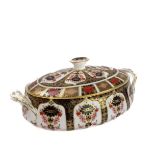 TO BE SOLD ON BEHALF OF SUE RYDER CARE A Royal Crown Derby two-handled oval entrée dish/tureen in '