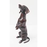 Carl Longworth (British, contemporary) - Mr Darcy (dachshund); limited edition patinated bronze;