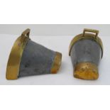 A pair of 19th century Spanish brass and lead 'slipper' stirrups of cone-section form and with
