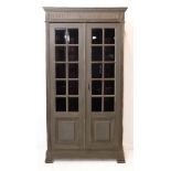 A 19th century (later painted in shabby chic style) tall French display cabinet: the outset