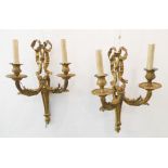 A good and large pair of 19th century ormolu wall appliques in Louis XVI style to designs by Henry