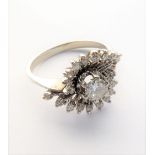A diamond-set ring, the central brilliant-cut diamond estimated to spread 0.20-0.25-carats coronet-