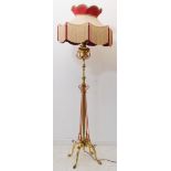 A fine late 19th century Arts and Crafts style brass and copper lamp standard (originally an oil