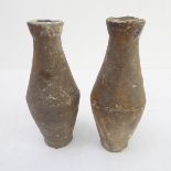 A pair of baluster-shaped stoneware wine flasks from the Tek Sing cargo: each with Nagel Auctions