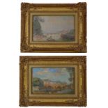 ALBERT MARIE LEBOURG (French, 1849-1928):  'Le Pont Neuf' and 'Le Pont Marie', a pair of oils on