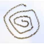 A 9-carat yellow gold oval link chain necklace, convention hallmark (62cm long, 19.2g)