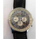 A gentleman's Breitling 24-hour Cosmonaut Chronograph Wristwatch: dark blue dial with various,