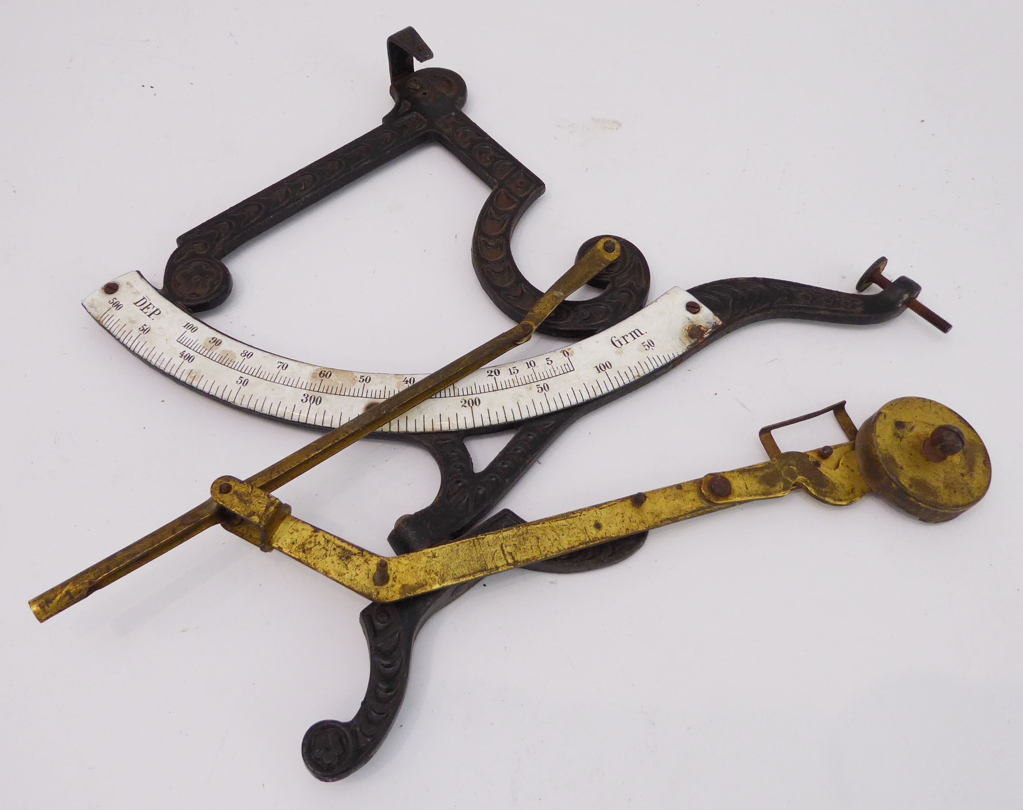 An interesting selection of metalware to include: a set of large white-painted scales; a child's - Image 9 of 9