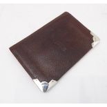 A silver-mounted pigskin and calf leather gentleman's wallet (signed under flap  W. & J. Milne -