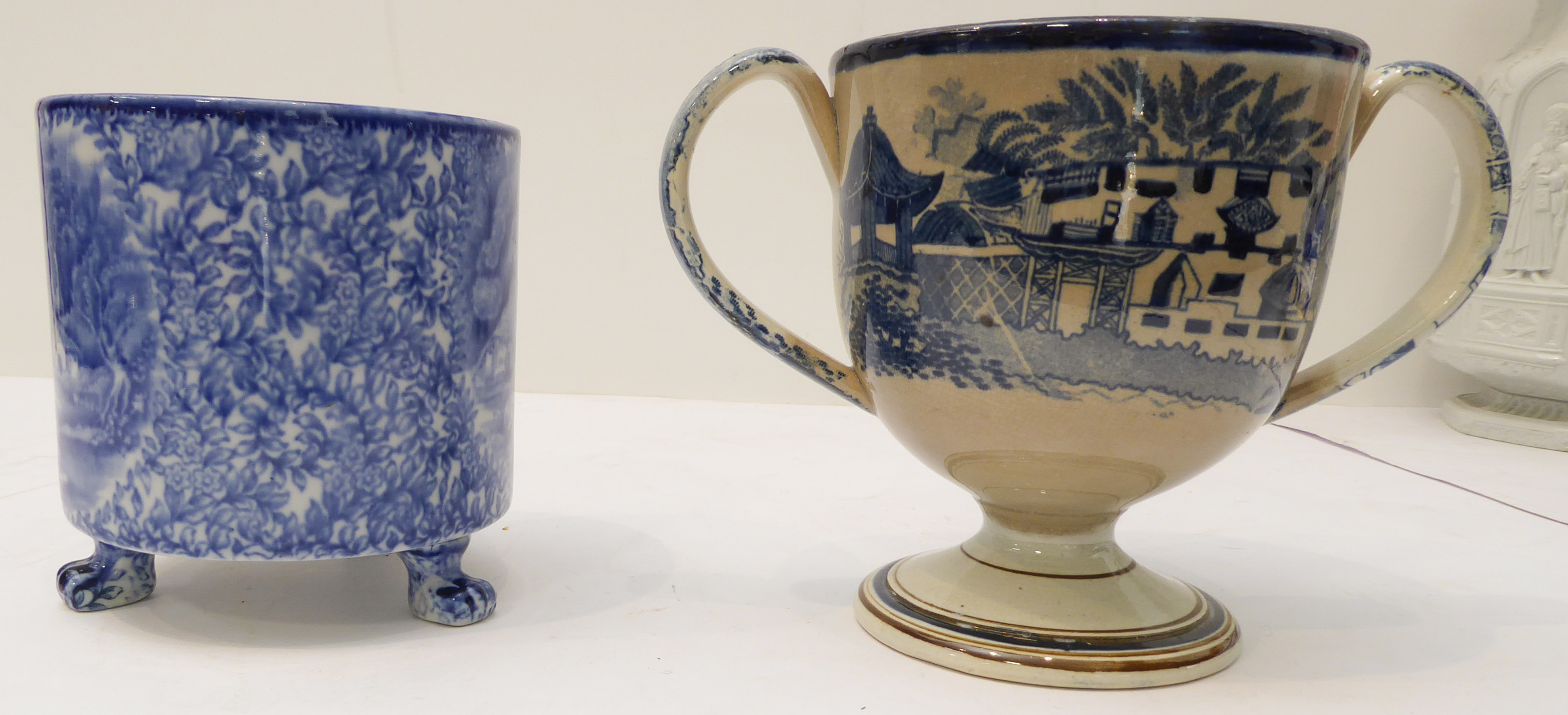 A selection of mostly 19th century ceramics to include: a stoneware harvest-style jug (20 cm - Image 6 of 9